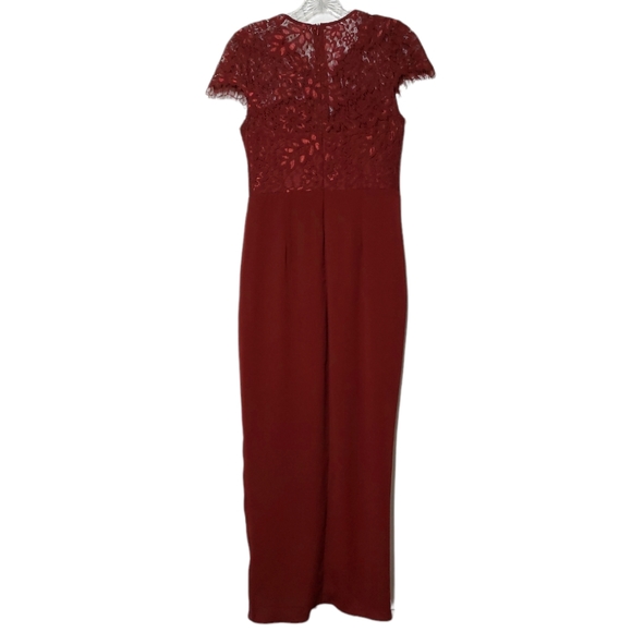 Petal & Pup V-neck Lace Lucille Dress In Wine Size 4 - Picture 7 of 12